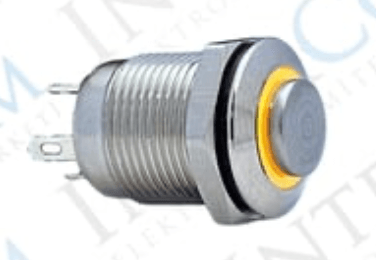 3faz 12 mm Metal Yaylı Buton 1NO Turuncu LED Halka IP67 Endüstriyel Kontrol Butonu - 1
