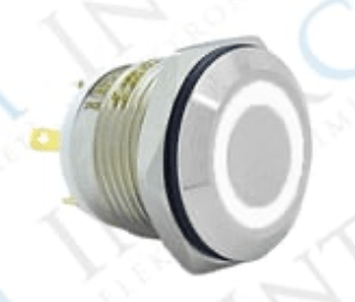 3faz 16 mm Beyaz Halka LED Metal Yaylı Buton 1NO Endüstriyel Kontrol Butonu - 1