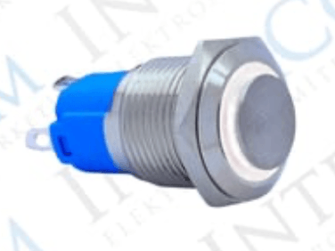 3faz 16 mm Beyaz Halka LED Metal Kalıcılı Buton 1NO 1NC Endüstriyel Kontrol Butonu - 1