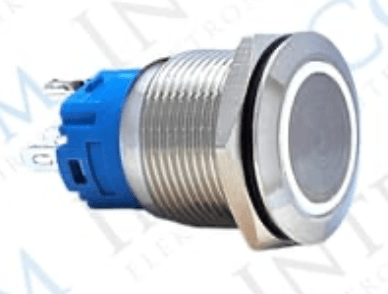 3faz 19 mm Beyaz Halka LED Metal Kalıcılı Anahtar 1NO 1NC - 1
