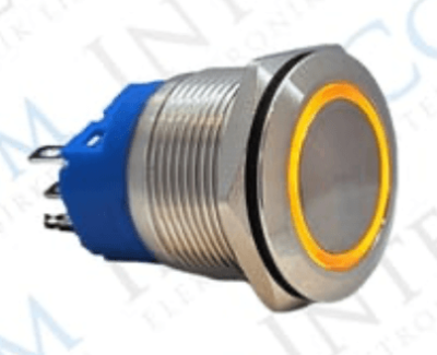 3faz 22 mm Turuncu Halka LED Metal Yaylı Buton 1NO 1NC - 1