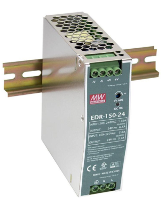 Mean Well EDR-150-24 24V 6.5A 156W Ray Tipi Güç Kaynağı - 1