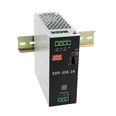 Mean Well XDR-480E-12 12V 30A 360W DIN Ray Tipi Güç Kaynağı - 1