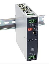 Mean Well XDR-75E-12 12V 6.3A 75W DIN Ray Tipi Endüstriyel Güç Kaynağı - Mean Well