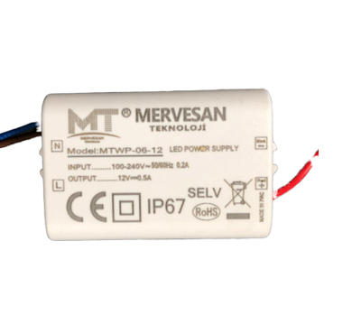 Mervesan 6W 12VDC 0.5A Constant Voltage AC/DC Adapter - 1