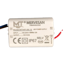 Mervesan 6W 12VDC 0 5A Sabit Voltaj AC-DC Adaptör - Mervesan
