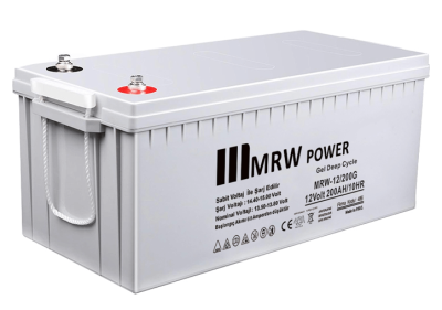 Mervesan Jel Akü 12 Volt 200 Ah Bakımsız Yüksek Kapasiteli Enerji Depolama - 1