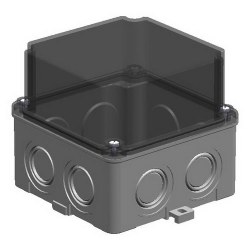 Mete Enerji / 110x110x100 THERMOPLASTIC JUNCTION's DEEP TRANSPARENT GRAY COVER - Mete Enerji