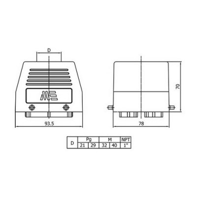 Mete Enerji 12x35a Uzatma Fiş-1 Üst Girişli Rakorsuz-403154 - 2