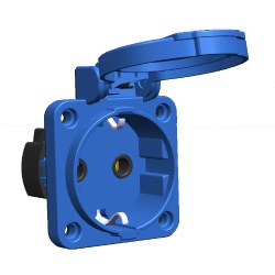 Mete Enerji 1x16a Pano Prizi Üst Yan Girişli Mavi-404016st06 - Mete Enerji