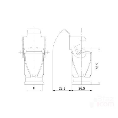 Mete Enerji 3x10A. Extension Socket (Without Connector) with Input from Behind - 2