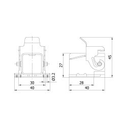 Mete Enerji 3x10A. Inclined Machine Socket - 2