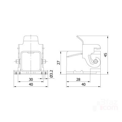 Mete Enerji 3x10A. Inclined Machine Socket - 2