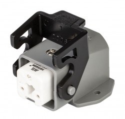 Mete Enerji 3x10A. Inclined Machine Socket with Input from Behind (Black Cover) - 1