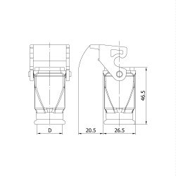 Mete Enerji 3x10A. Thermoplastic Extension Socket - 2