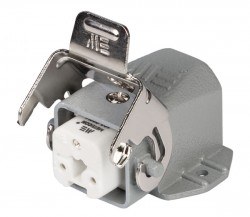 Mete Enerji 3x10A. Inclined Machine Socket (Without Connector) with Input from Behind and Passed Cable 