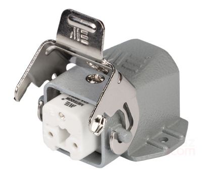 Mete Enerji 3x10A. Inclined Machine Socket (Without Connector) with Input from Behind and Passed Cable - 1