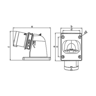 Mete Enerji 3x32a Ip44 Inclined Machine Plug with Screw Connection - 2