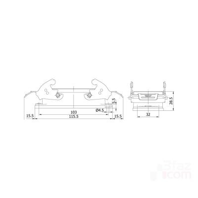  METE ENERJI 4/0x80/16A Multiple Machine Socket Metal Latched - 2