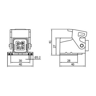 Mete Enerji 4x10a Termoplastik Eğik Makine Prizi-403071 - 2