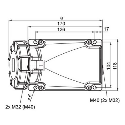 Mete Enerji 5x63a Ip67 Inclined Wall Socket with Screw Connection - 2