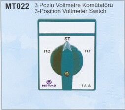 Metop-16a Voltmetre Komitatörü 1x16A 3Poz-MT022-16A - 1