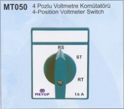 Metop-16a Voltmetre Komitatörü 1x16A 4Poz-MT050-16A - Metop