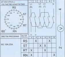 Metop-16a Voltmetre Komitatörü 1x16A 4Poz-MT050-16A - 2
