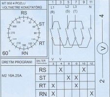 Metop-16a Voltmetre Komitatörü 1x16A 4Poz-MT050-16A - 2