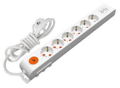 Mutlusan 6lı Anahtarlı Topraklı Grup Prizi 3 metre(Çocuk Korumalı) - 1