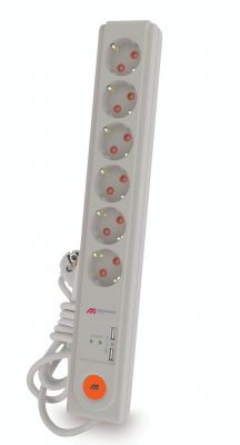 Mutlusan 6'lı Şok Korulamı USB'li Topraklı Grup Priz - 1