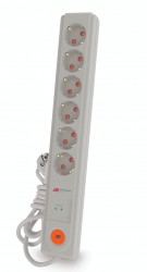 Mutlusan 6'lı Şok Korumalı Anahtarlı Topraklı Grup Priz(Ç.K.) - Mutlusan