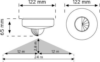 Nade-10463-360° Üç Gözlü Tavan Tipi Hareket Sensörü-Sıvaüstü - 2