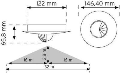 Nade-10468-E-Motıon 360° Tavan Tipi Hareket Sensörü-Sıva Altı-Koridor Sensor- - 2