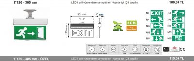 Nade-17120-305mmLedli Acil Yönlendirme-Montaj Aparatlı - 2