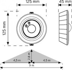 NADE -10361 360-CEILING TYPE MOTION SENSOR - SURFACE MOUNTED - 2