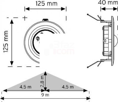 NADE - 10362- 360° CEILING TYPE MOTION SENSOR UNDERPLASTER - 2