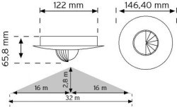 NADE - 10468- E-MOTION 360° CEILING TYPE MOTION SENSOR - UNDER-PLASTER (CORRIDOR SENSOR) - 2