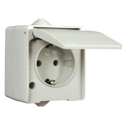 Mete Enerji Nemliyer KapaklıTopraklı Priz Gri-40500505 - Mete Enerji