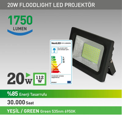 Next LED 20W Led Floodlight Green - 1