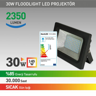 Next LED 30W Led Floodlight Amber - 1