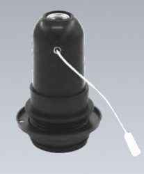  E-27 İpli Switch’li Siyah Duy - 3faz