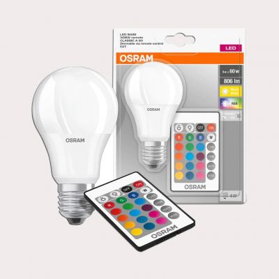 Osram 9W LED light bulb Color Changeable light with remote control and / 4058075091023 - 1