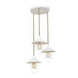 Özcan 3-lü Sıralı Sarkıt Beyaz Metal 3x 40w E27-6592-3as.01 - Özcan Aydınlatma