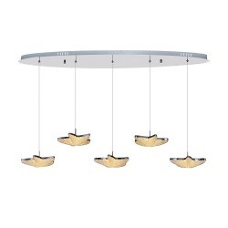 Özcan 5-li Sıralı Yıldız AvizeMetal Gövde-Akrilik 1x 40w Led-5377-5as - Özcan Aydınlatma