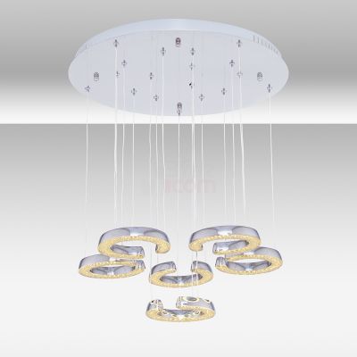 Özcan 6-lı Küçük Ring Sarkıt Krom Akrilik 6 X 7w Smd Led-5621xs-6a.02 - 1