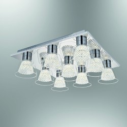 Özcan 9-lu Vella Arm KareMetal Gövde-Cam 9 X 3w Smd Led-6112-9 - Özcan Aydınlatma