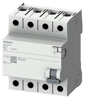 Siemens-4x80A 30 mA Residual Current Circuit Relay - 1