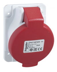 Schneider 4x16A Triphasic 3p-T Quick Connection Angled Machine Plug IP44 