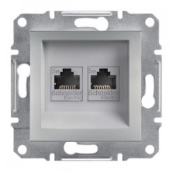 Schneider Asfora Alüminyum Rj45 2 Çıkışlı Telefon Prizi / Eph4400161 - Schneider Electric